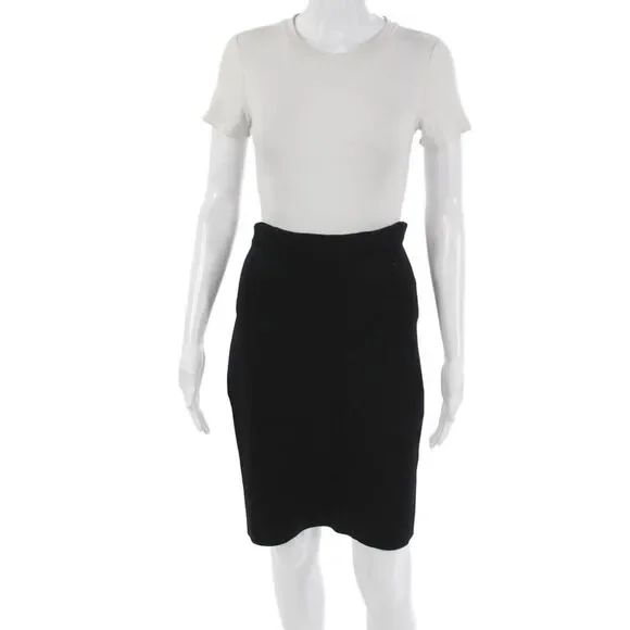 Alexander Wang Womens Straight Pencil Skirt Black Polyester Blend Size L - Picture 1 of 5